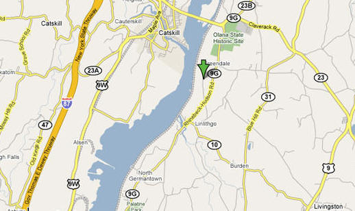 Map of the Hudson Valley area around Oak Hill